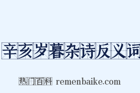 辛亥岁暮杂诗反义词是什么意思的图片
